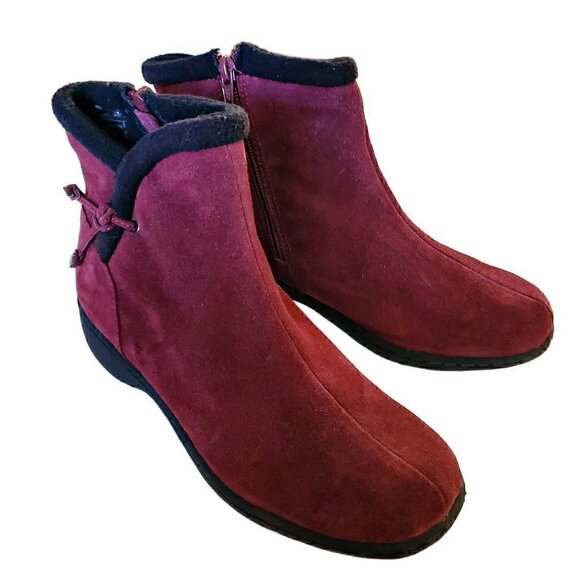 Sporto Jacki Suede Ankle Boots, Burgundy Boots NIB - Picture 1 of 4
